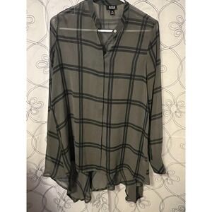 A. N.‎ A. Women Green Sheer Blouse Size XS